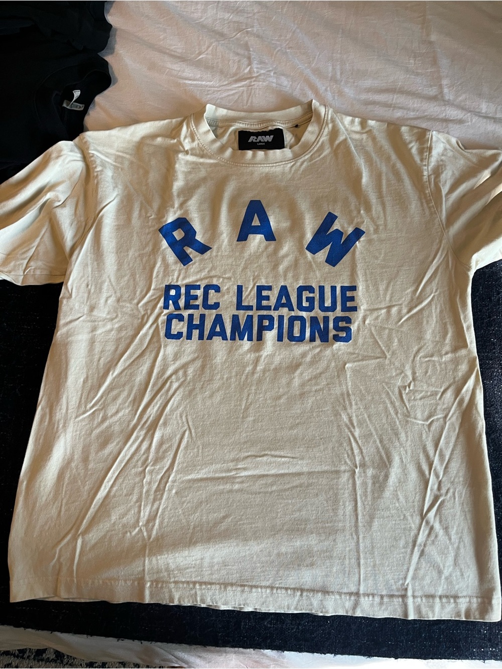 Raw nutrition Rec League Champions Graphic T-Shirt - White/Blue
